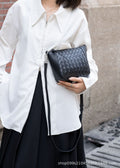 Woven crossbody small bag for women easiest for match dumpling bag guangzhou luggage fashionclassy sense one-shoulder genuine leather crossbody bag