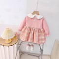 【dropshipping】baby girl dress  new stylish children's princess dress plaid kitten pattern princess dress