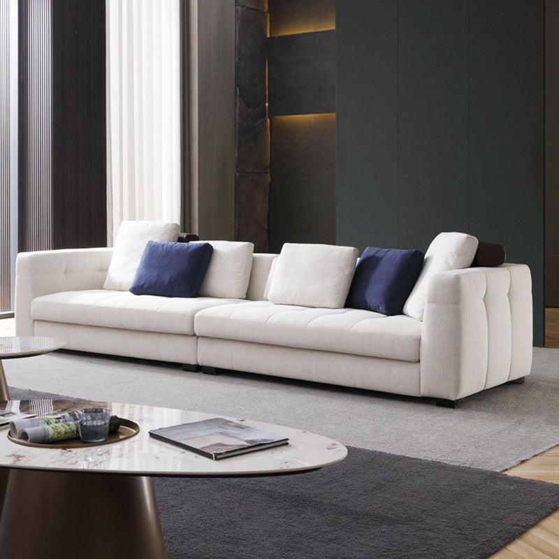 Italian normcore blazer sofa large and small apartment straight row three-seater cotton and linen fabric modern casual living room combination