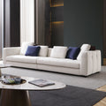 Italian normcore blazer sofa large and small apartment straight row three-seater cotton and linen fabric modern casual living room combination