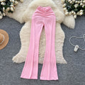 K-stylehigh waist pleated casual pants straight-leg pants for women springnew arrivalwork clothing silmslimming look to show leg lengtheasiest for matchpants