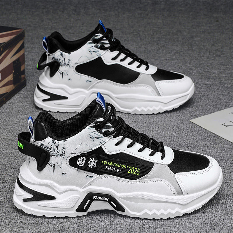Putian men's shoes autumn winter 2023 new high-top sneakers men's athletic casual running shoes men's dad shoes trendy sneakers