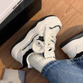 K-style sports women's shoes new arrival2026 popular women's shoes ins trendy thick sole sneakers niche style american retrowhite shoes