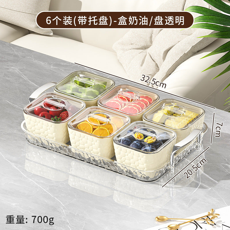 Cross-border household living room candy box nut snack classification snack box PET dried fruit box KTV grid candy fruit box