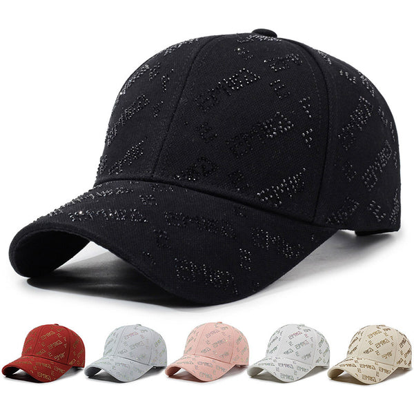 Spring and Autumn New Hot Diamond Alphabet Baseball Caps Children's Korean Fashion Small Face High-end Sunshade and Sunscreen Caps