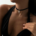 Dark style cross necklace wholesale cross-border stylish choker diamond necklace women's niche accessible luxury fashion necklace