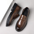Genuine leather men's slip-on loafers - casual, soft sole, durable, versatile, trendy, and comfortable