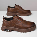 Autumn new arrivalmen handmade online business casual leather shoes men's retroworkwear big toe tie back soft bottom breathable leather shoes