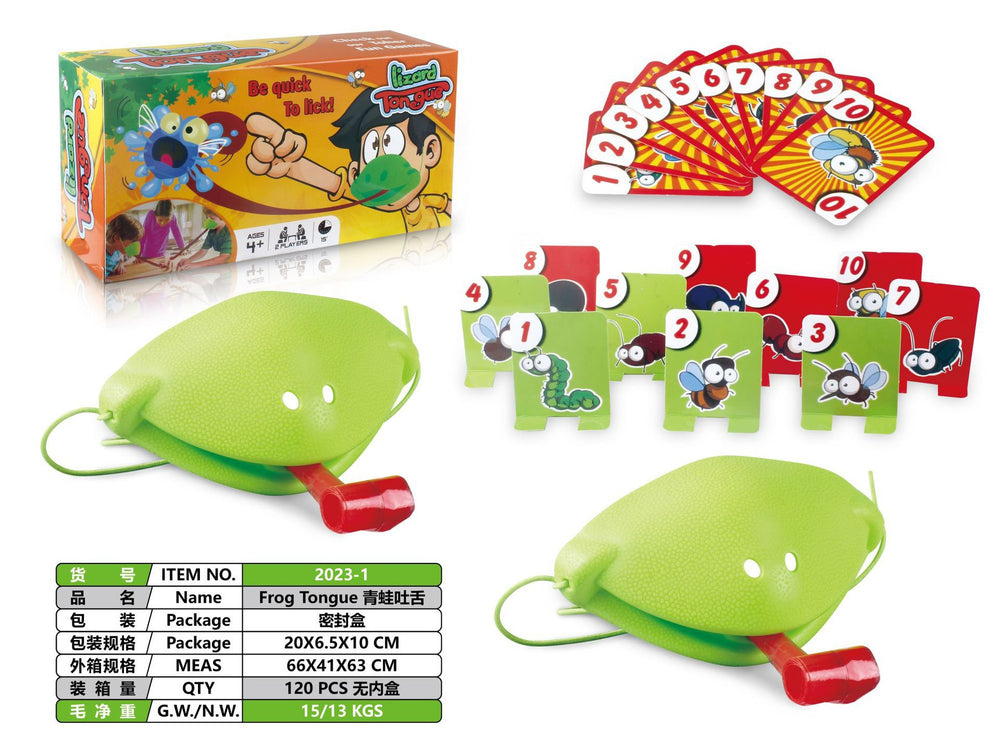 hot-selling frog mouth tongue-out mask lizard playing cards interactive tabletop game cards educational toys wholesale