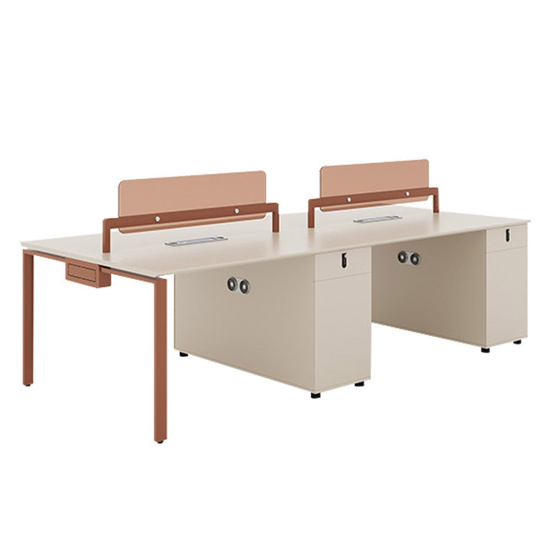 Modern minimalist desk and chair set - available in 2, 4, or 6 seater configurations - office furniture for employees and workstations