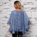 Amazon tiktok pinduoduo foreign trade cross-border fashion women's ruffles sleeve denim cardigan washed outwear