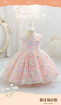 Export style baby girl dress birthday first birthday stereoembroider flower kidsdressin stock wholesale new arrival