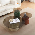 Personalized iron round small tea table tempered glass combination designer living room creative coffee table coffee table