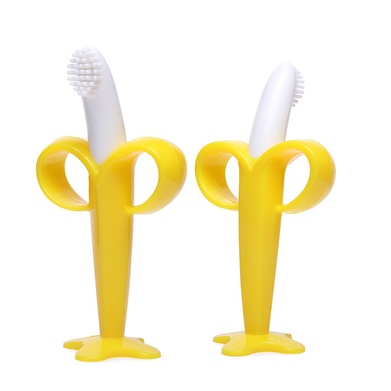 Banana Silicone Toothpaste Baby Toothbrush Suction Cup Silicone Bite Glue Banana Toothpaste Food Grade Bite Le Teeth Grinder