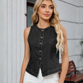 European and american cross-border e-commerce autumn new arrivals: sleeveless, designer washed denim vest top for women - perfect for  and independent stores
