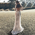 spring new arrivals: european and american style women's elegant party & wedding dresses - round neck, long sleeve, printed, open back lace dress