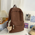 Schoolbag girl casualeasiest for match backpack college student heart embroiderpure color tuition bag travel backpack