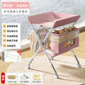 Double pole keel model [storage rack + clothes drying pole + double-layer storage basket + universal silent wheel + multi-level adjustment + three-piece gift set] pink