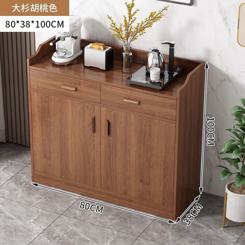 Solid wood tea cabinet, dining side cabinet integrated against the wall, new household kitchen cabinet, dining preparation cabinet, locker, storage cabinet