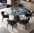 Italian natural microcrystalline stone retractable rotate dining table for home small apartment italianaccessible luxury round table foldable round table