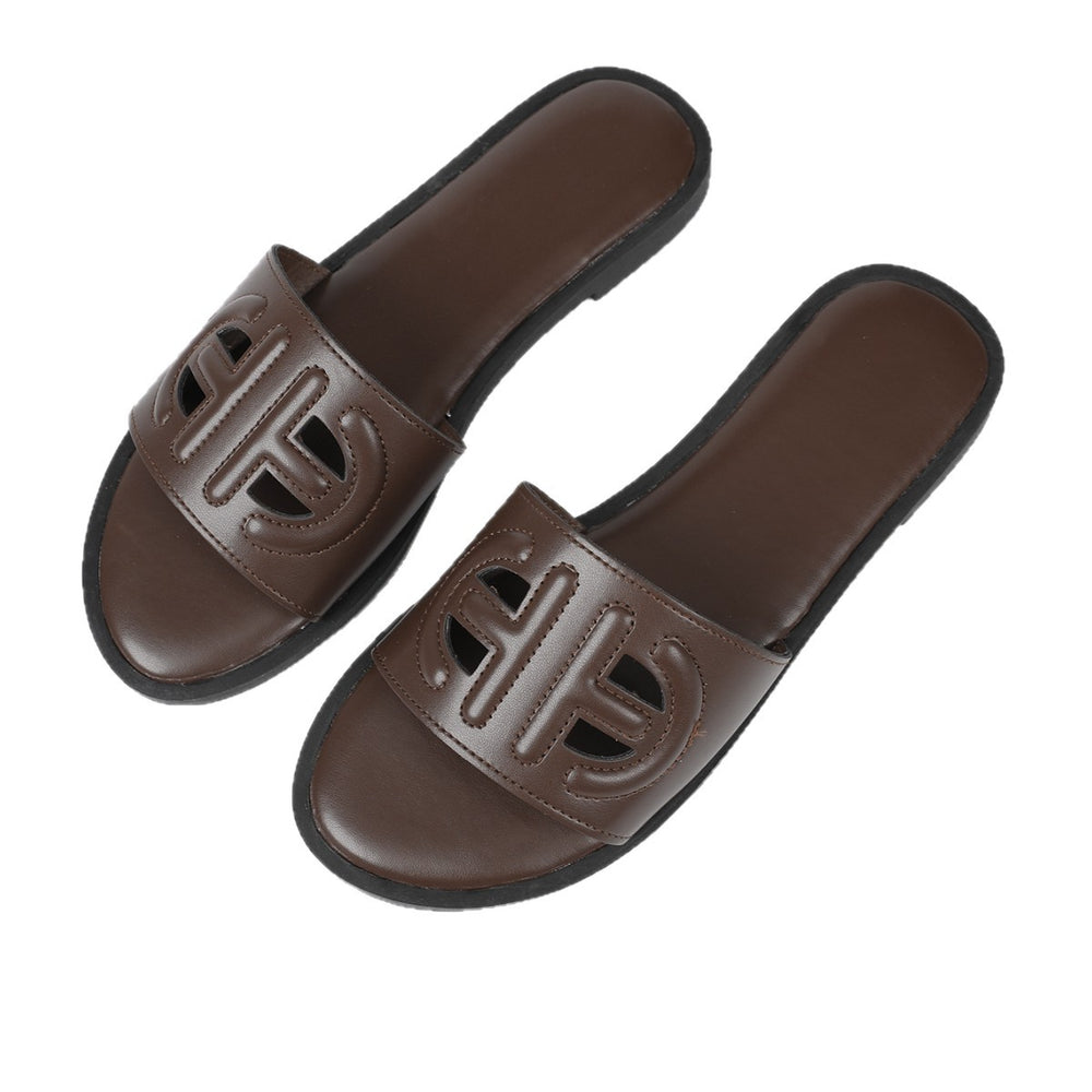 plus sizefashionfashioncasual sandals new arrivalcut out plain pure colorflats women's slippers beach flip-flops