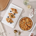 Nordic ceramic cake plate pure white square plate dessert display plate baking tableware buffet round pizza plate