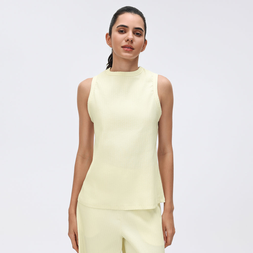 Women's casual activewear set: round neck sleeveless sports tank top & loose fit wide leg pants - perfect for tennis, yoga & more!