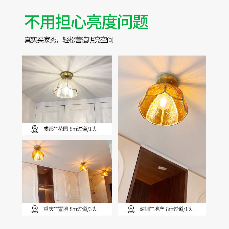 Huiyuan Entrance Light Aisle Light Luxury Retro Corridor Ceiling Light Home Light Medieval Balcony Lighting E