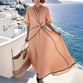 women's summer dress - polished bohemian style elegant maxi dress for cross-border e-commerce and workwear