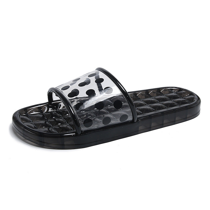 High-end transparent crystal slippers for women - summer bestseller, casual outdoor wear, home use, non-slip, odor-resistant, soft sole, fashionable crystal shoes
