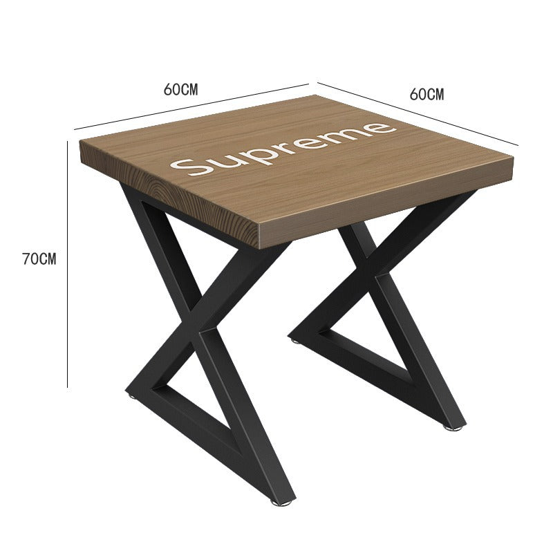 American restaurant retro solid wood dining table and chair combination creative cafe industrial style loft casual wrought iron table and chair