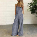 Independent station fashion  new  four-color polka dot wide-leg pants pants digital printing backless jumpsuit