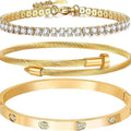 European and american cross-border hot seller: zircon-embellished, multi-layered, stackable, versatile women's bracelet