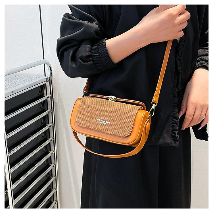 Cross-border high-end light luxury retro bag women's 2025 new niche contrasting color shoulder messenger bag commuter small square bag