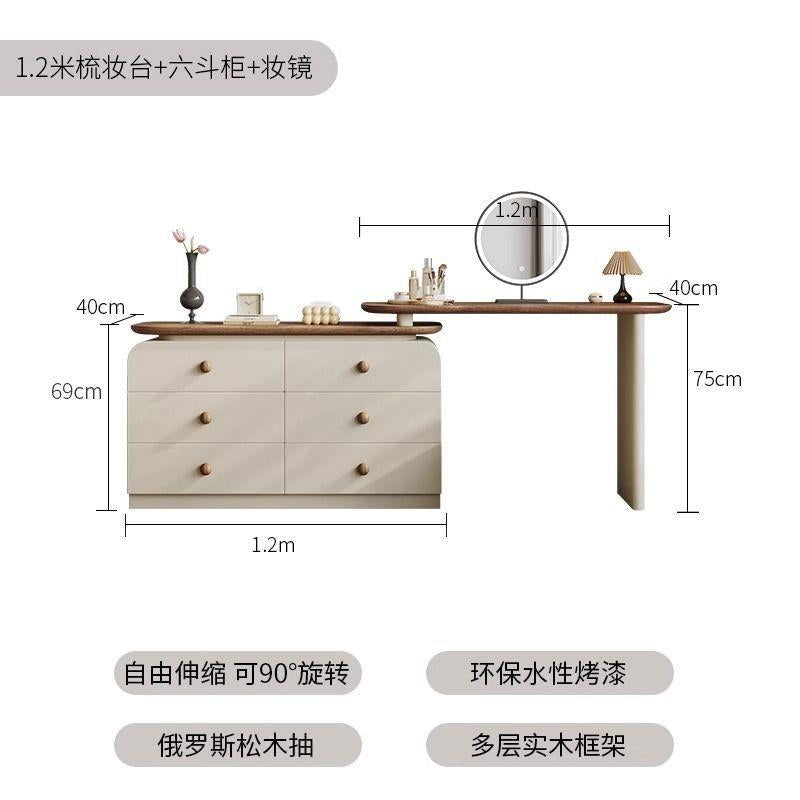 Wall-mounted five-drawer and eight-drawer cabinet, medieval living room storage cabinet, bedroom for home bedside storage cabinet, accessible luxury solid wood dressing table