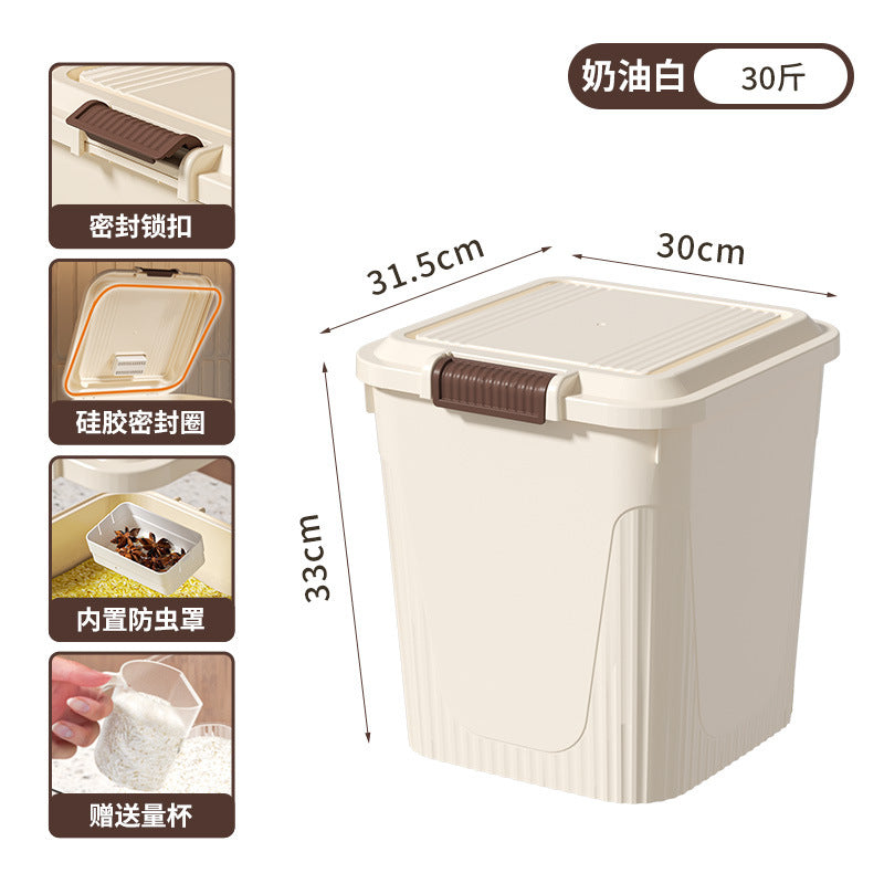 Storage tank for multigrain flour bucket 5kg 10kg Food grade rice tank Sealed insect-proof and moisture-proof 25kg Household rice bucket