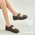 Loafers 2026 new arrival spring autum british style retro small silver buckle round toe pvc slip-on thick sole loafers