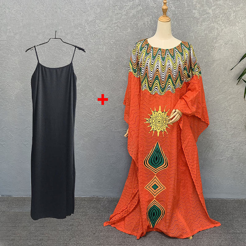 supply of african pure cotton cut outembroidered high-end plus sizefashion women's dress big sale