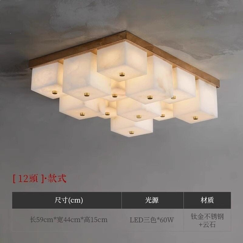 Marble all-copper ceiling lamp modern new chinoiseriecasualaccessible luxury bedroom dining room study lamp designer creative living room