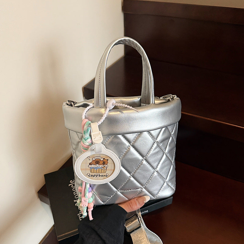 Fresh and sweet girl messenger bag, simple casual going out shoulder bag, spring versatile foreign style hand carry small square bag
