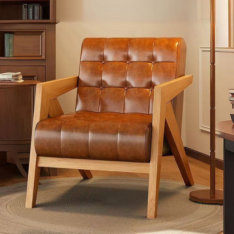 Richard nordic solid wood single sofa chair living room french cafe hotel retrob&b balcony lazy chair