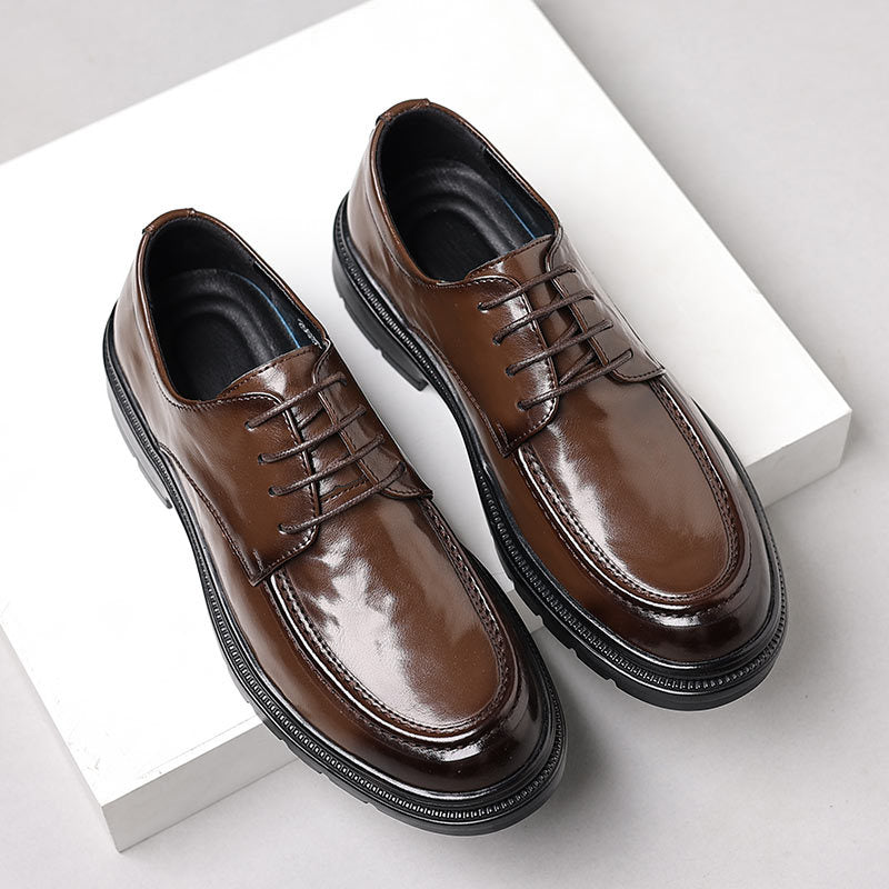 Genuine leather men's dress shoes - business casual, soft sole, soft upper, new formal shoes for work, everyday wear, groom, and wedding
