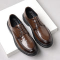 Genuine leather men's dress shoes - business casual, soft sole, soft upper, new formal shoes for work, everyday wear, groom, and wedding
