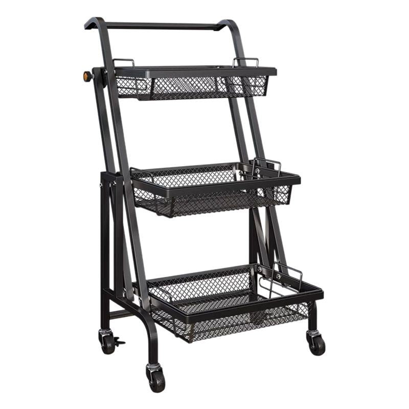 Parallel storage rack balcony movable trolley foldable floor-standing multi-layer snack succulent flower rack living room storage rack