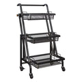 Parallel storage rack balcony movable trolley foldable floor-standing multi-layer snack succulent flower rack living room storage rack