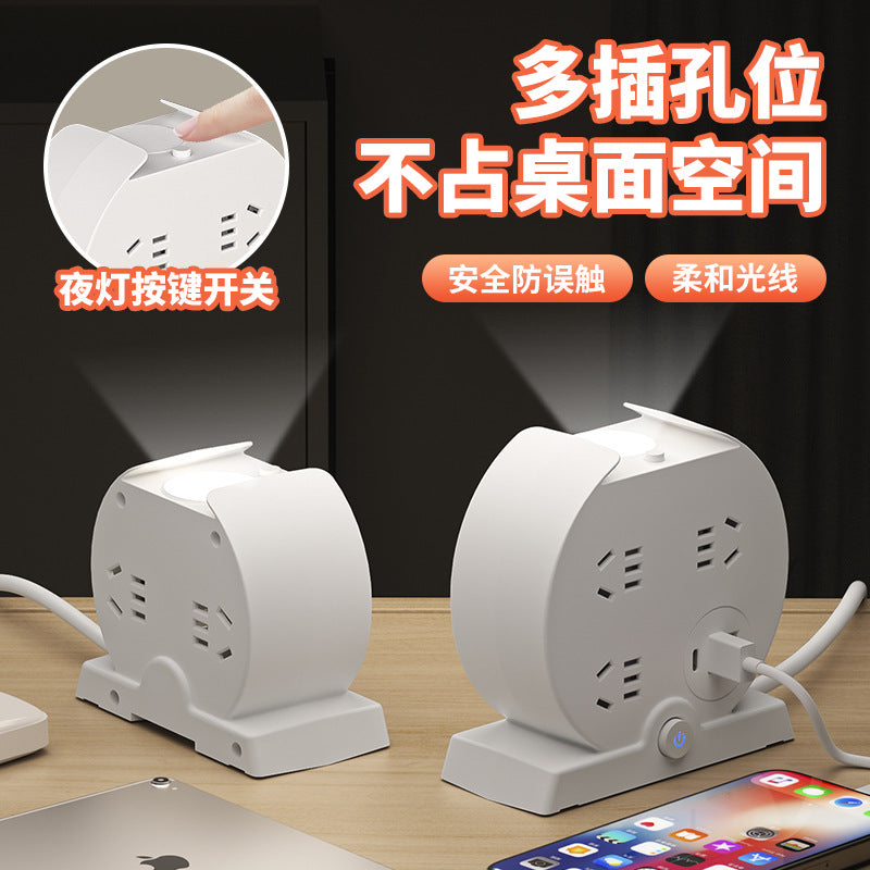 2024 new multifunctional desk lamp - bedside lamp with power strip, night light, sleep light, integrated usb socket