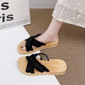 New platform sandals for women - summer outdoor wear, xishuangbanna bohemian style, hemp, beach-friendly, versatile sandals