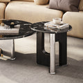 Ready-to-ship natural luxury stone coffee table - creative sofa table for living room, marble black rose ufo design, perfect for small spaces