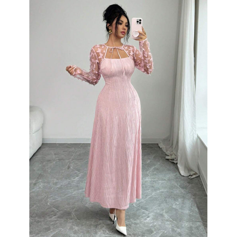 Amazon elegance longdresssummernew arrival waist slimming look a swing party banquet skirt