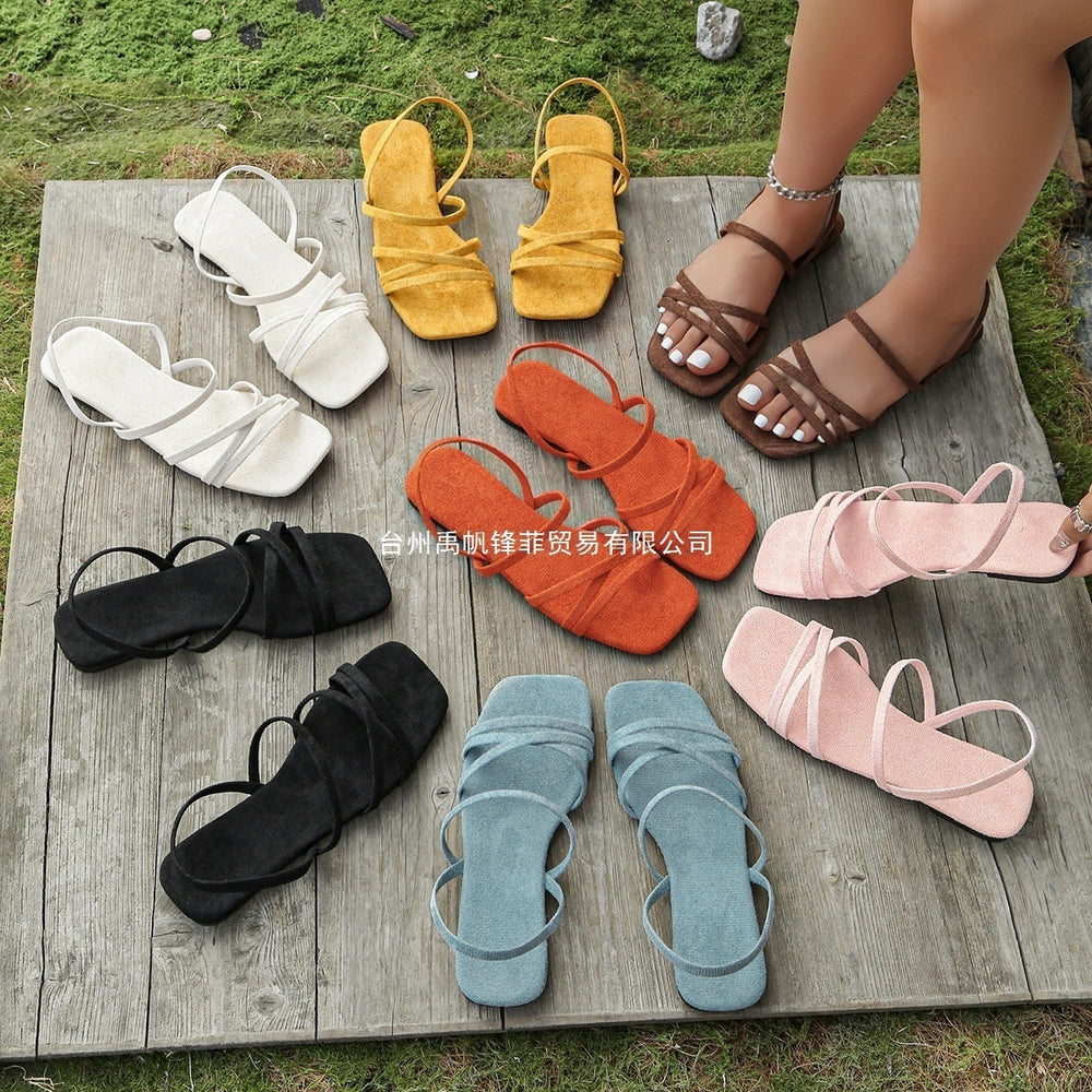 European and american cross-border  women's flat sandals: stylish, elegant, and casual. wholesale plus size available